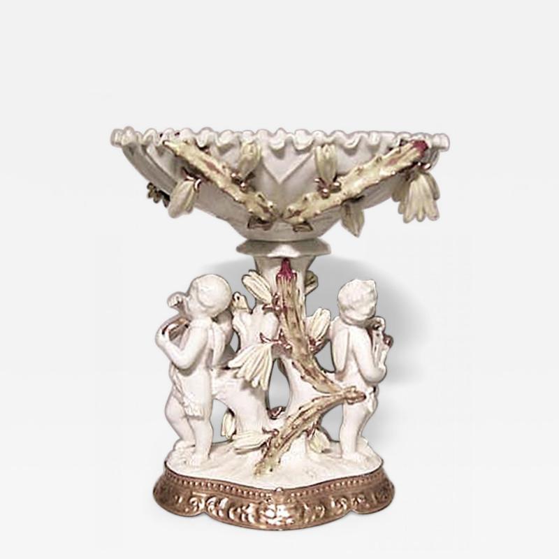 English Victorian Moore Porcelain Centerpiece