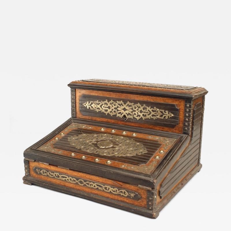 English Victorian Oak Lap Desk Box