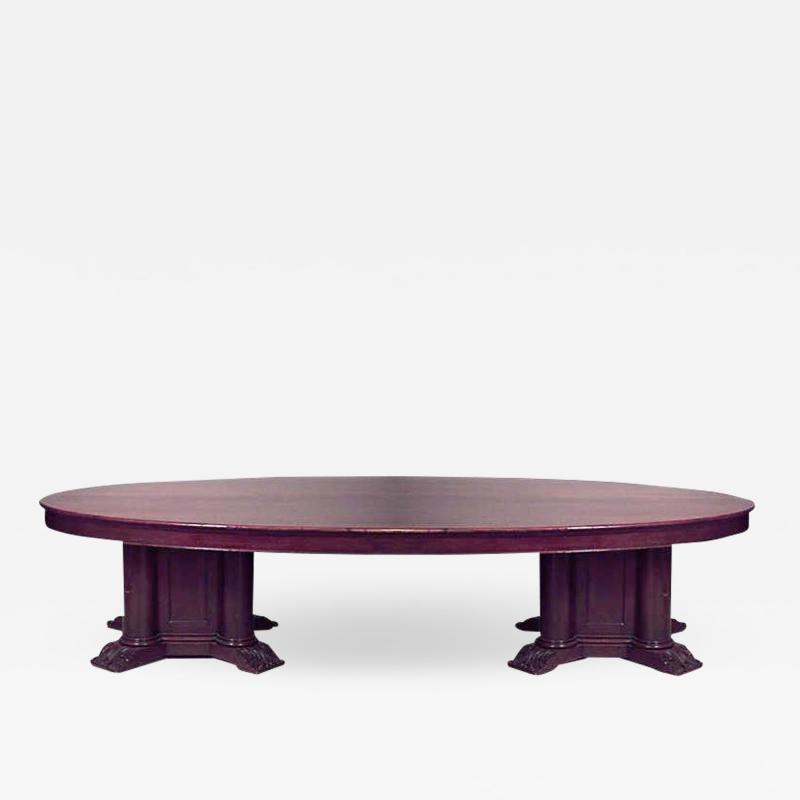 English Victorian Oval Mahogany Conference Table