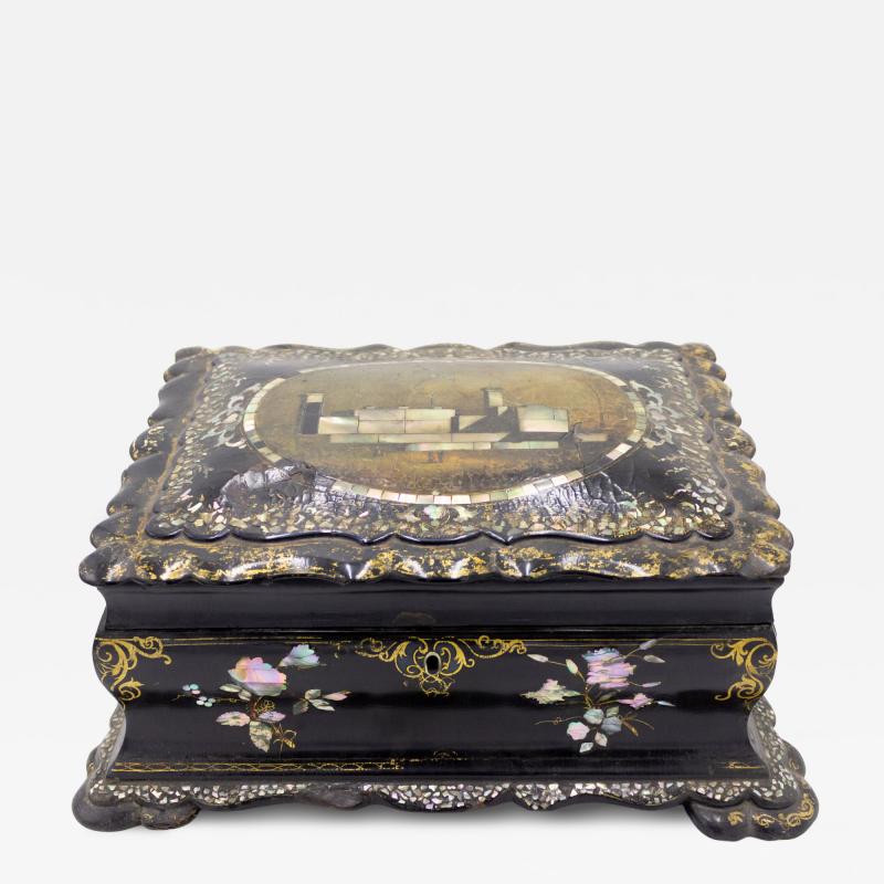 English Victorian Papier Mache Box
