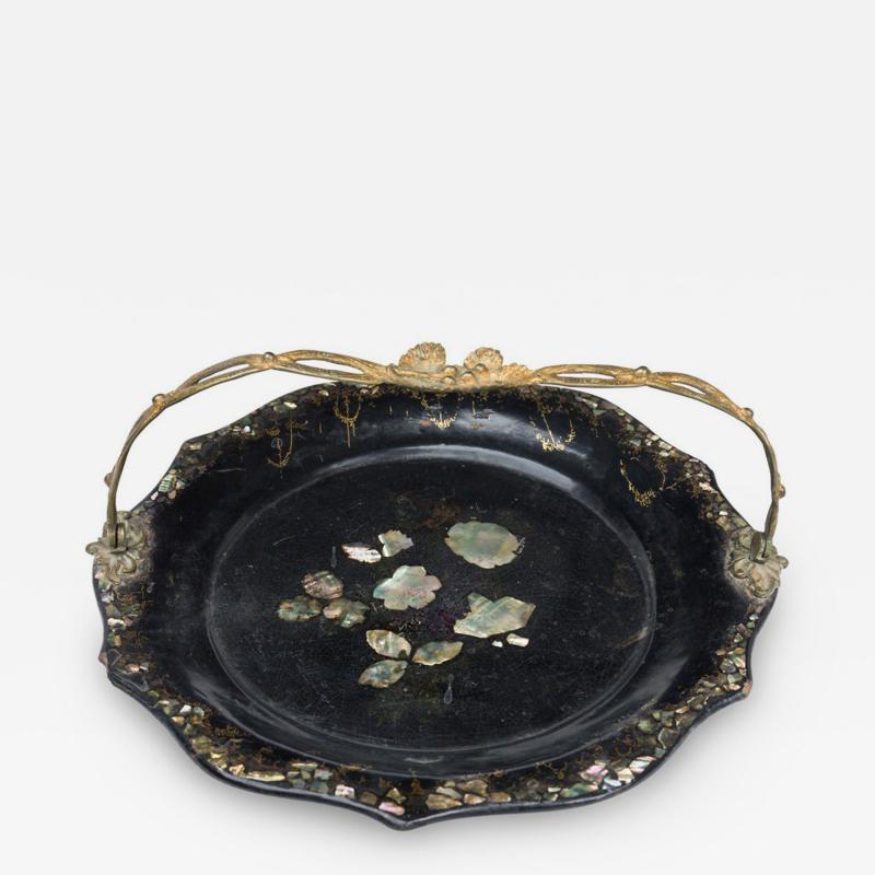 English Victorian Papier Mache Tray