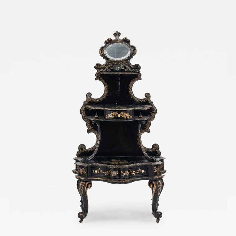 English Victorian Papier Mache Étagère