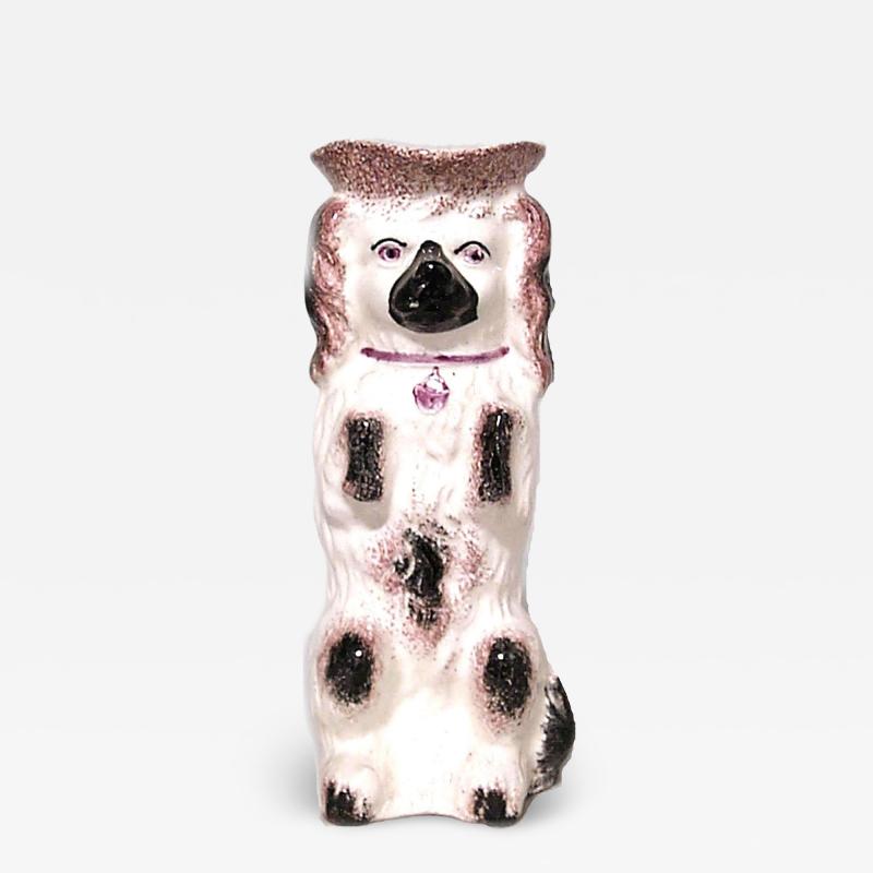 English Victorian Porcelain Dog Vase