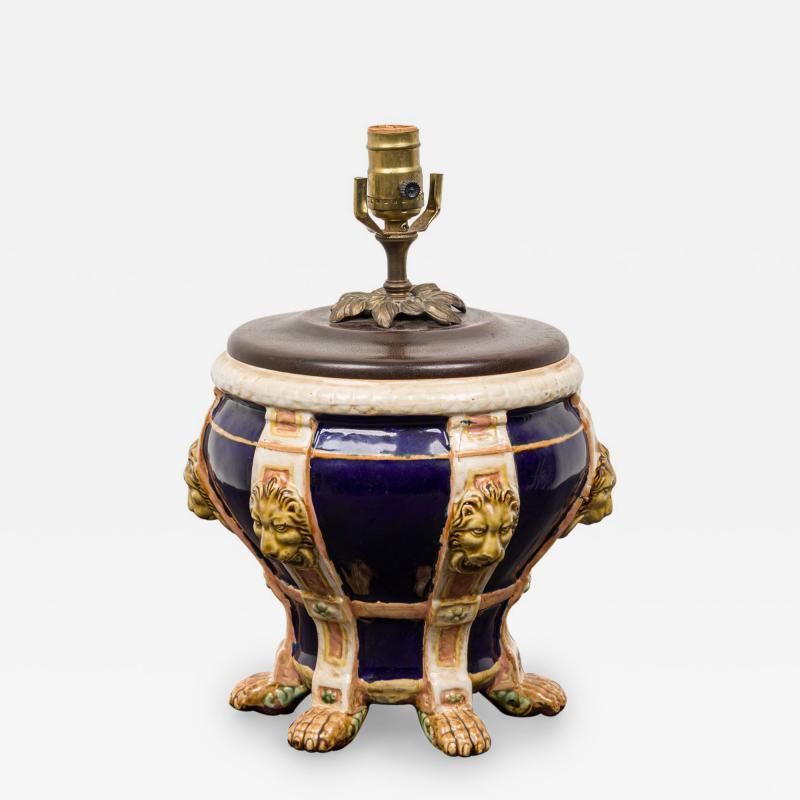 English Victorian Porcelain Minton Urn Lamp