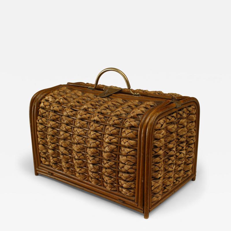 English Victorian Rattan Box
