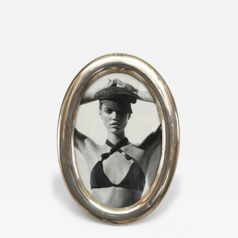 English Victorian Silver Oval Picture Frame