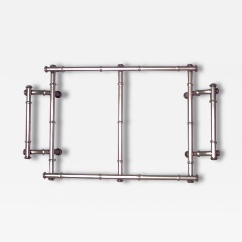 English Victorian Silver Plate Bamboo Tray