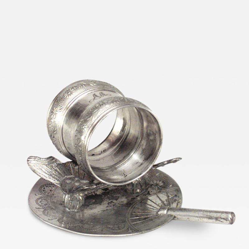 English Victorian Silver Plate Napkin Holder