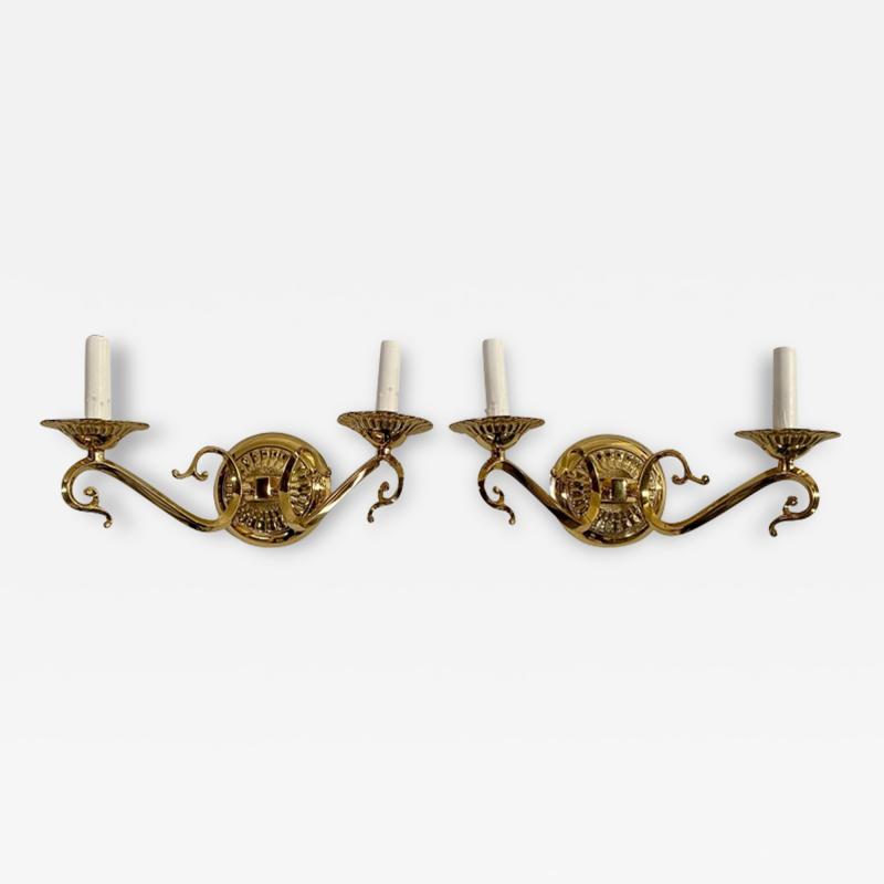 English Victorian Style Brass Sconce a Pair