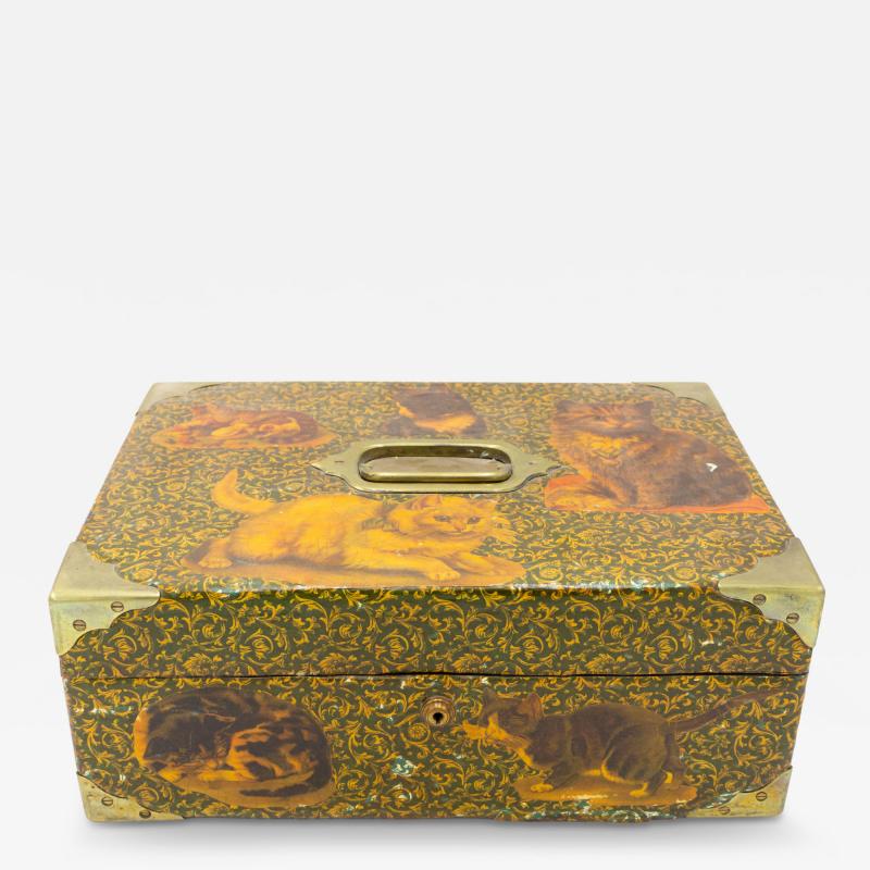 English Victorian Style Decoupage Cat Box