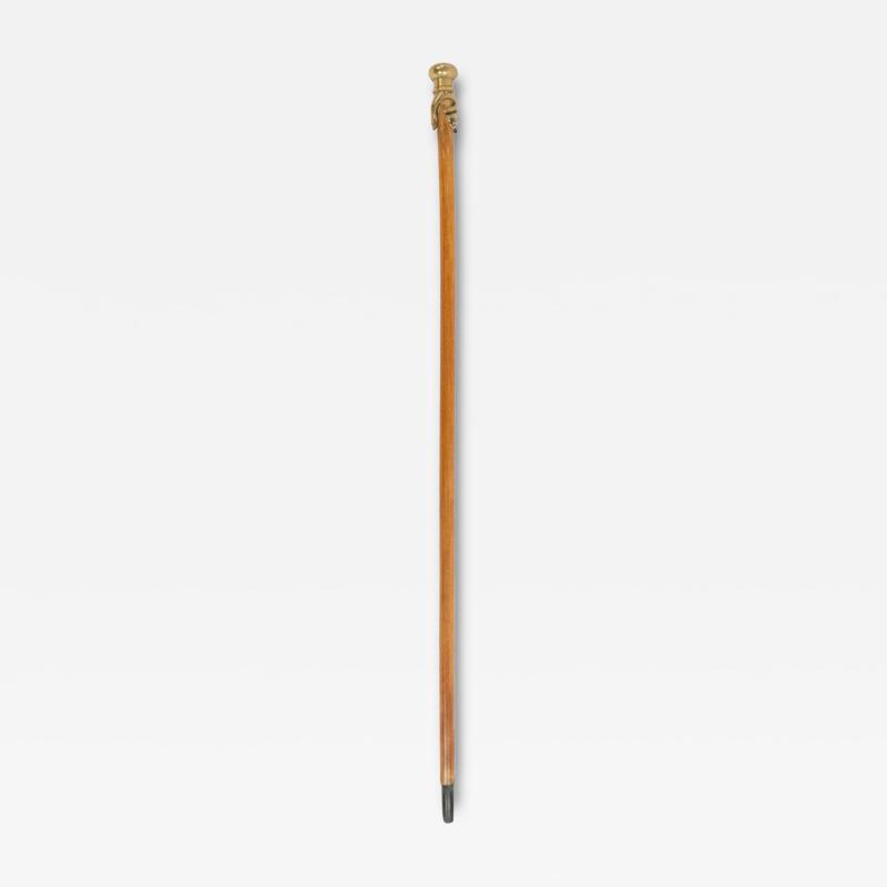 English Victorian Style Wood and Bronze Cane with Hand