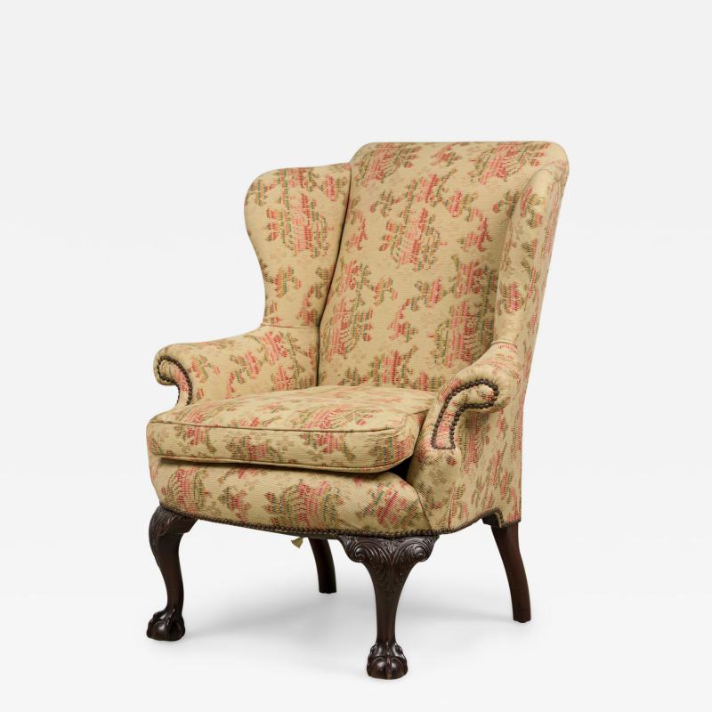 English Victorian Tan Wing Chair