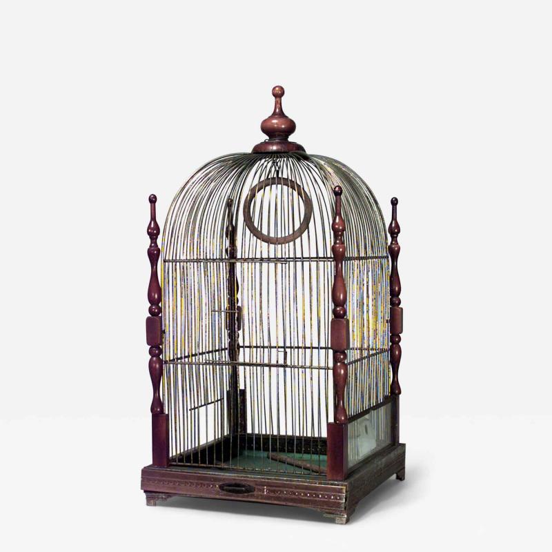 English Victorian Walnut Bird Cage