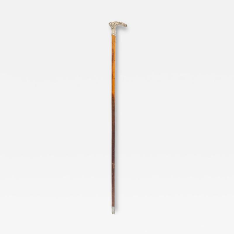 English Victorian Wood and Silver Cane