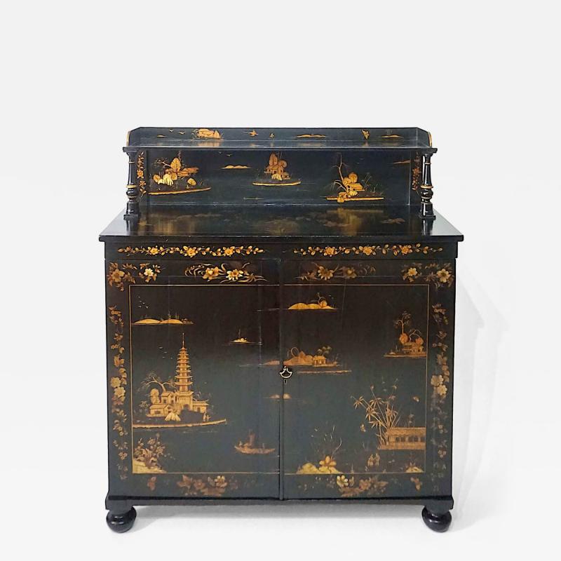 English William IV Chinoiserie Painted Chiffonier form Cabinet circa 1835