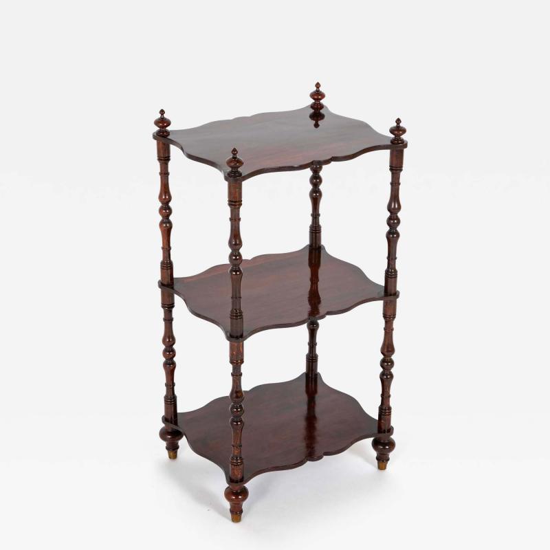 English William IV Solid Rosewood Three Tier Etagere