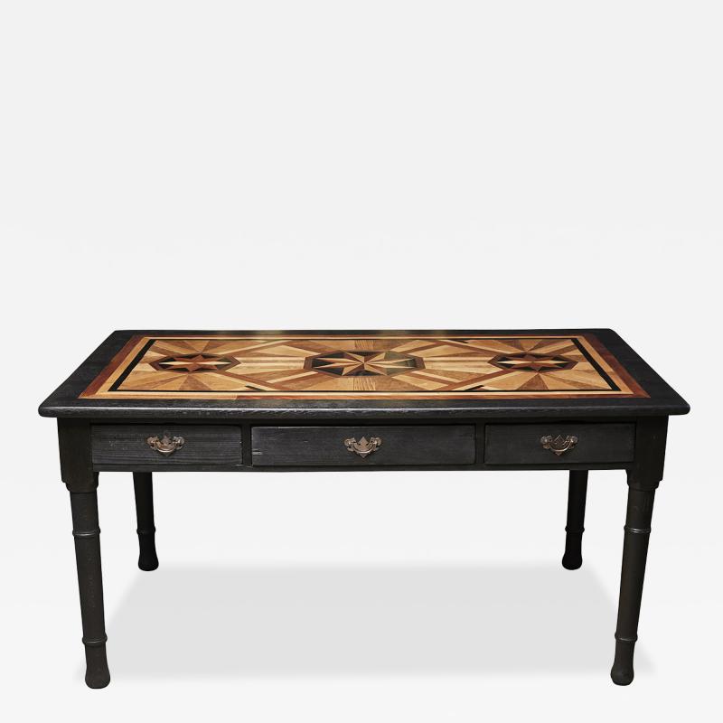 English Writing Table with Parquetry top