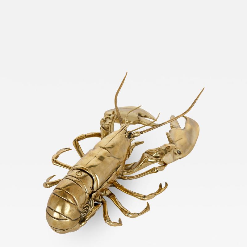 English brass inkwell in the form of a lobster