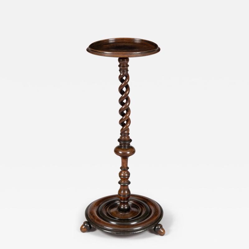 English or French Walnut Torchere Plant Stand