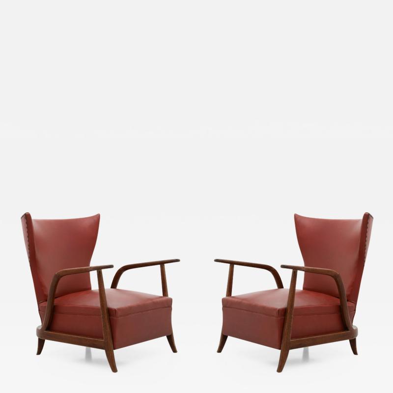 Enrico Ciuti Enrico Ciuti 1950s pair of rare armchairs in maple wood 