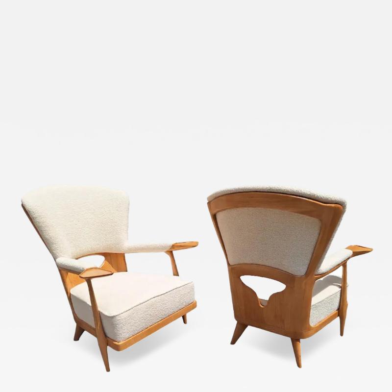 Enrico Ciuti Pair of Lounge Chairs by Enrico Ciuti