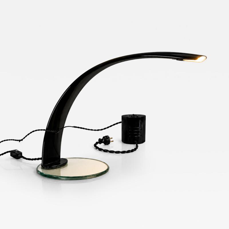Enrico Furio Dominici Table lamp with glass base and painted aluminum structure Enrico Furio Dominici