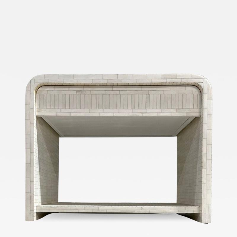 Enrique Garcel Enrique Garcel Tessellated Bone Waterfall Side End Table 1970