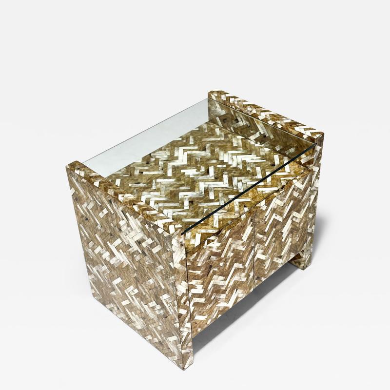 Enrique Garcel Enrique Garcel Tessellated Horn Side End Table 1970