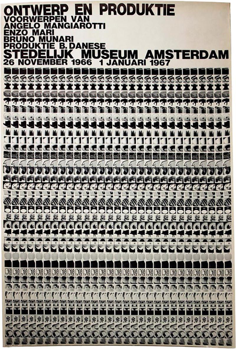 Enzo Mari Danese Exhibition Stedelijk Museum Original Poster 1966