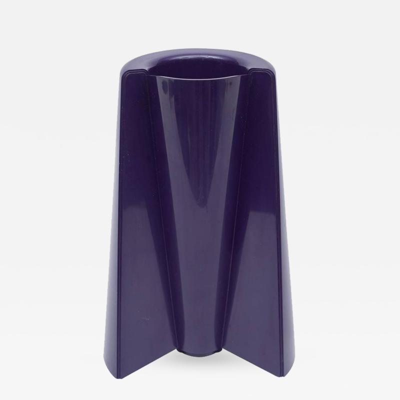 Enzo Mari Enzo Mari Pago Pago Dark Purple Plastic Vase for Danese Italy 1969