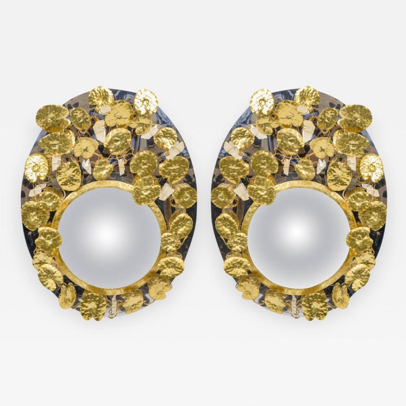 Enzo Missoni Pair of Mirrors with Rock Crystal