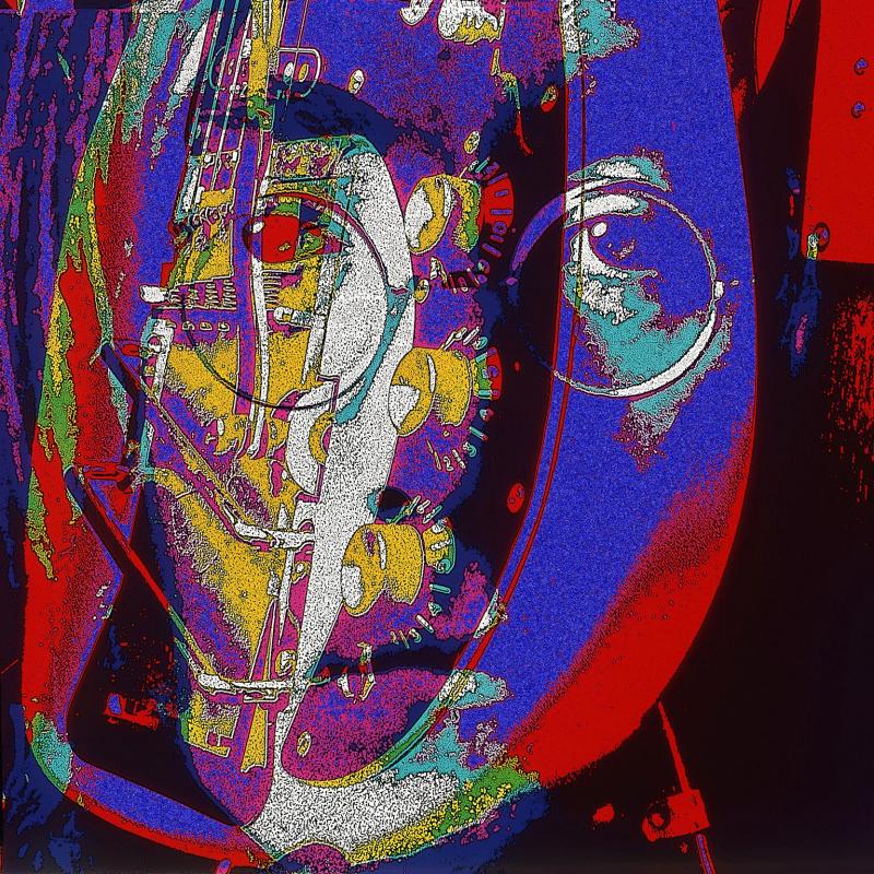 Enzo Ragazzini John Lennon Beatles Pop Art in Red Purple and Yellow