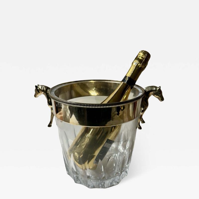 Equestrian Silver and Crystal Champagne Cooler