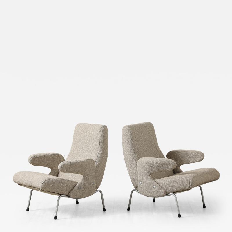 Erberto Carboni Erberto Carboni Delfino Pair of Lounge Chairs for Arflex 1954