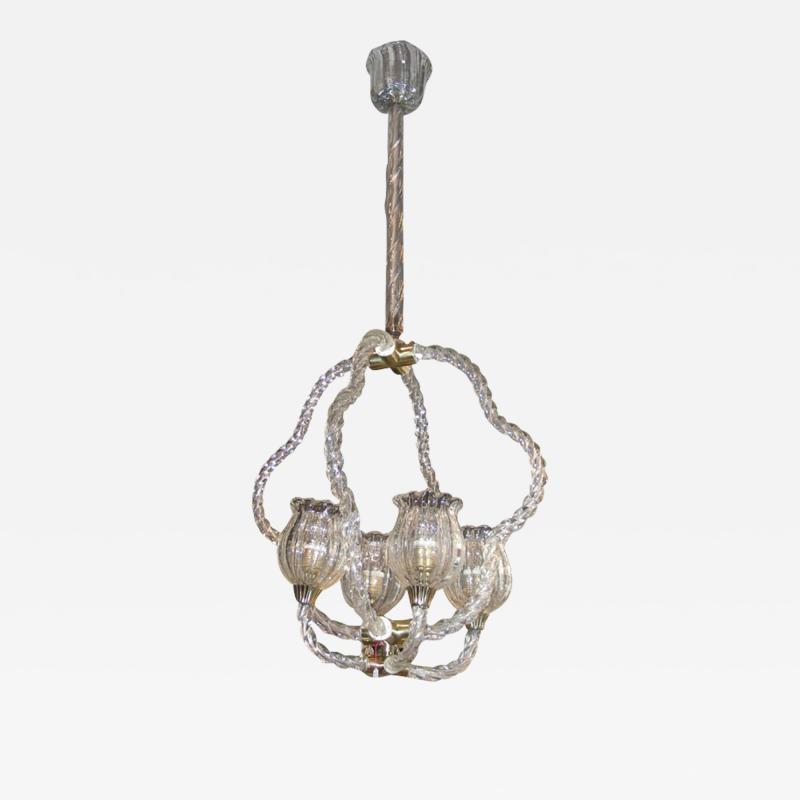Ercole Barovier 1930 s Murano glass chandelier by Ercole Barovier