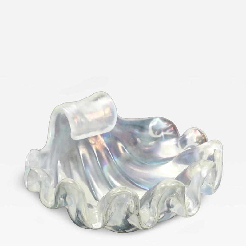 Ercole Barovier Iridescent Seashell Glass Bowl by Ercole Barovier