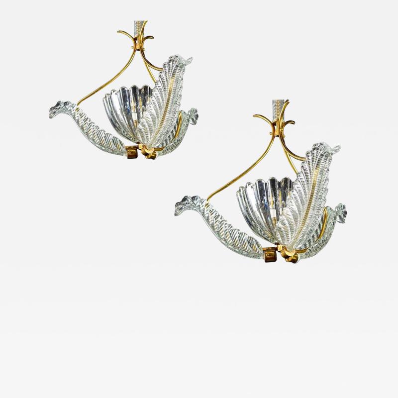 Ercole Barovier Pair of Liberty Pendants or Lanterns by Ercole Barovier 1940s