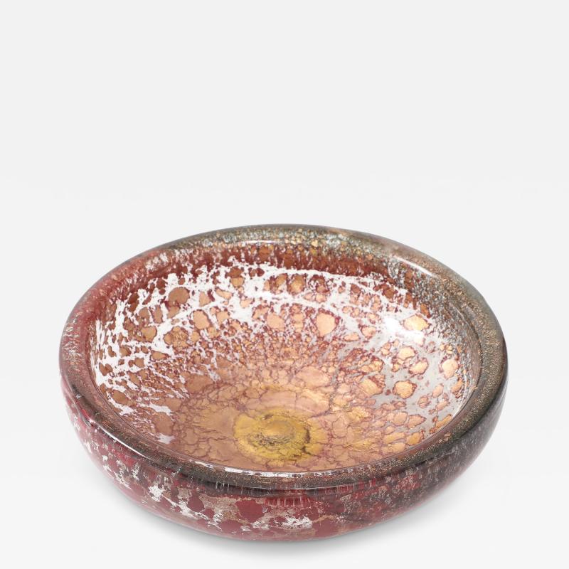 Ercole Barovier Porpora Glass Dish with Gold Inclusions by Ercole Barovier