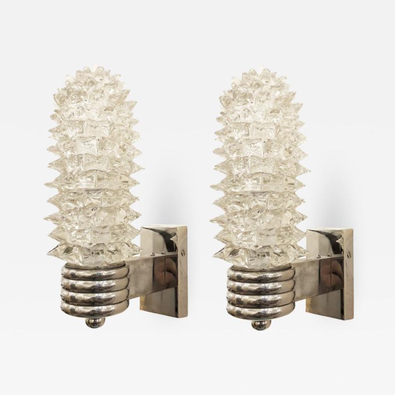 Ercole Barovier Rostrato Sconces by Ercole Barovier Italy 1950s