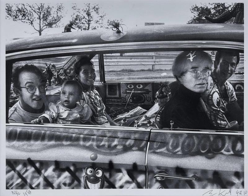 Eric Kroll Photograph of Andy Warhol Keith Haring Kenny Scharf and Family
