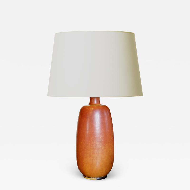 Erich Triller Swedish Modern Table Lamp in Terra Cotta Tones by Tobo