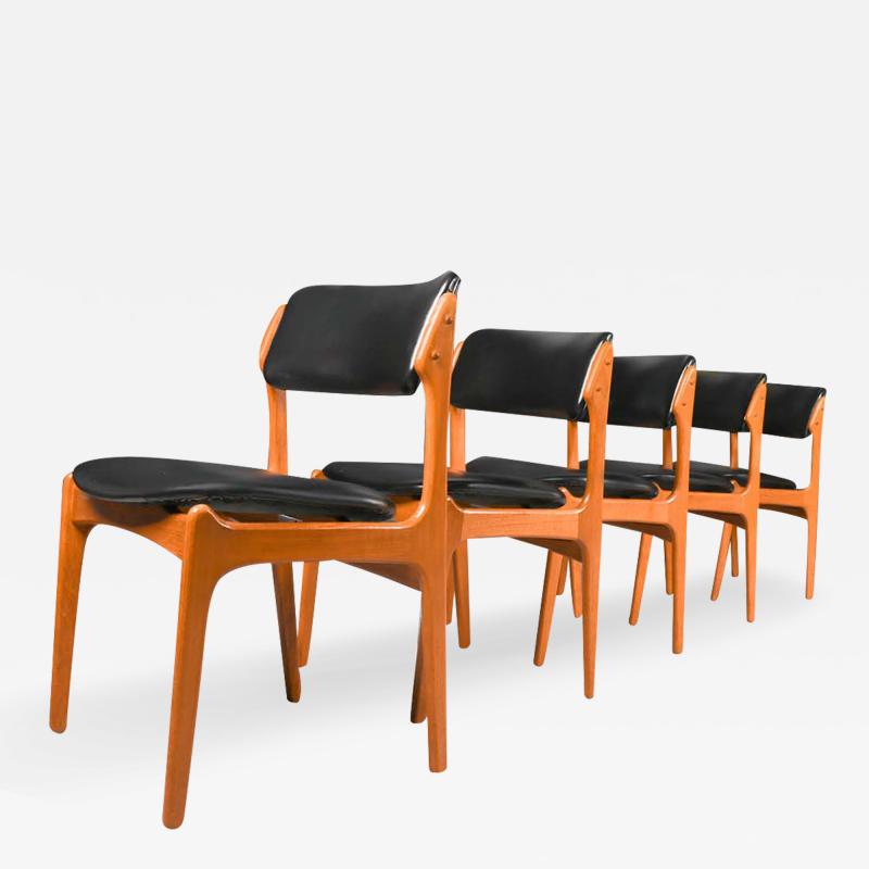 Erik Buch Mid Century Erik Buch Model 49 Teak Dining Chairs five