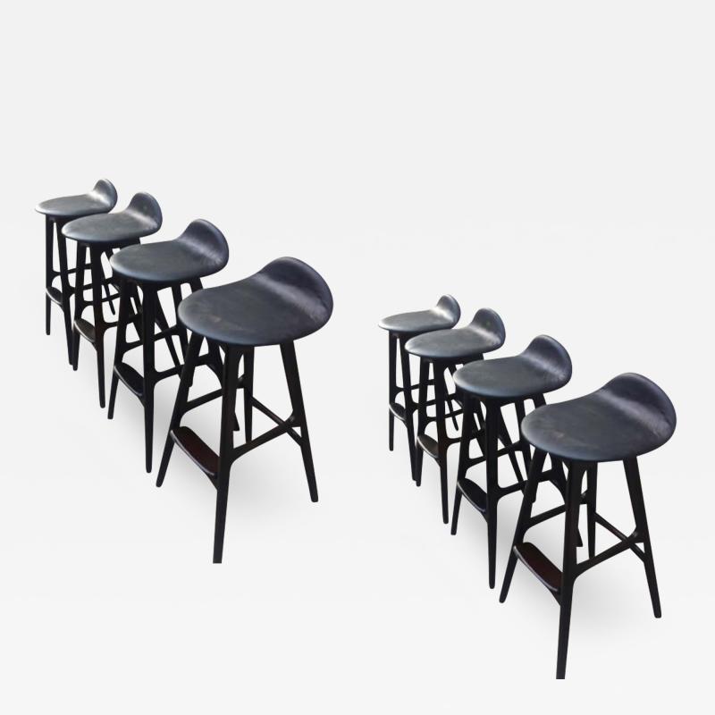 Erik Buck Erik Buck Rare Set of 8 Bar Stools