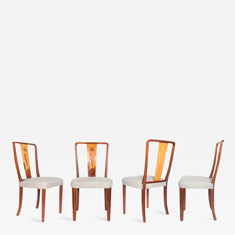 Erik Chambert FOUR SWEDISH ART DECO CHAIRS BY ERIK CHAMBERT