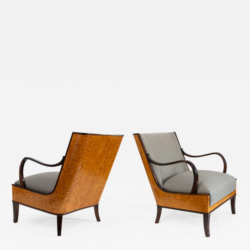 Erik Chambert PAIR OF ERIK CHAMBERT SWEDISH ART DECO LOUNGE CHAIRS