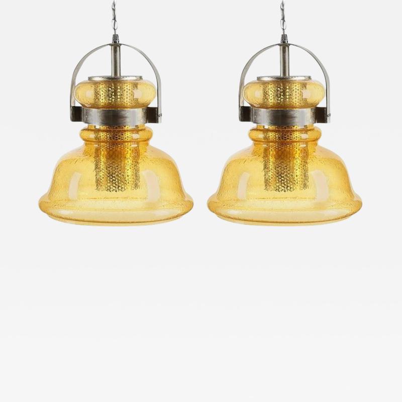 Erik H glund Pair of Large Pendant by Erik Hoglund Attributed
