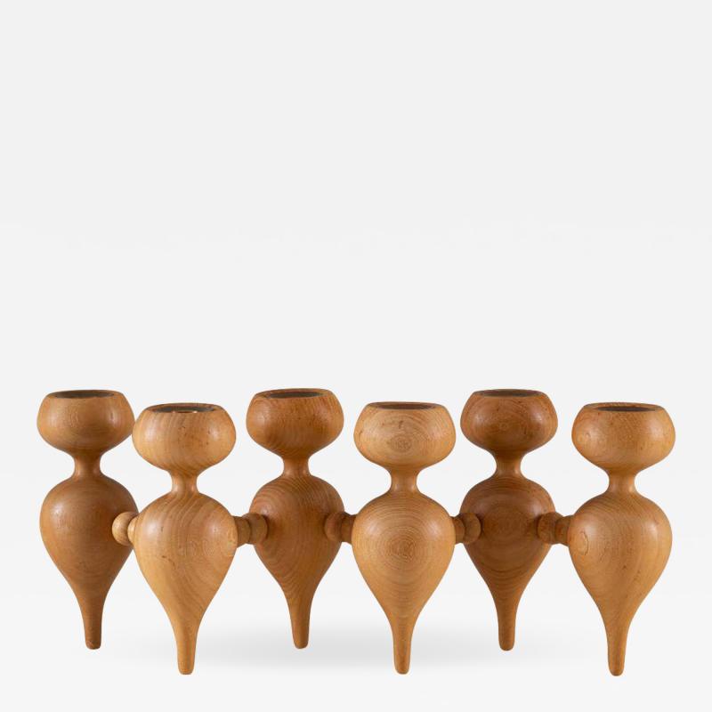 Erik H glund Scandinavian Candelabra in Pine by Erik H glund