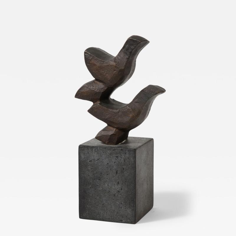 Erik Heide Blackened Bronze Sculpture Flyvende Fugle by Erik Heide Denmark 2003