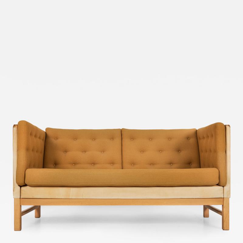 Erik Jorgensen Danish Modern Leather Tweed Oak Sofa Model EJ 315 by Erik Jorgensen