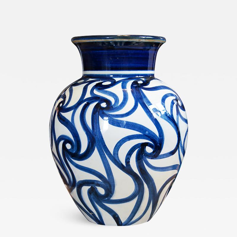 Erik Kargaard Monumental Vase with Scrolling Design by Erik Kargaard for Knabstrup